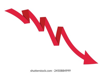 Diagram with recession and bankruptcy progress. Business and finance vector illustration. Graph with decrease report
