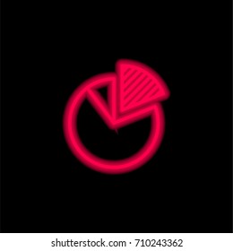 Diagram red glowing neon ui ux icon. Glowing sign logo vector