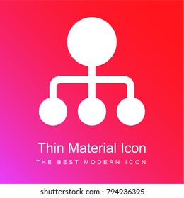 Diagram red and pink gradient material white icon minimal design