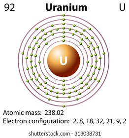 Diagram representation of the element uranium illustration