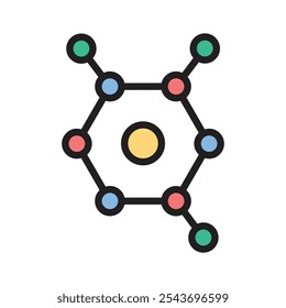 Diagrama que representa os átomos e a sua ligação molecular na pesquisa científica