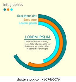 Diagram, round chart or graph template. Circle infographics concept. Vector illustration.