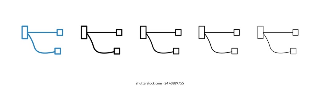Diagram sankey black and white vector icon