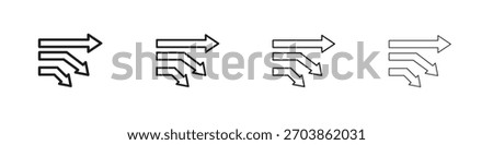 Diagram sankey icon linear vector icon in a editable style.