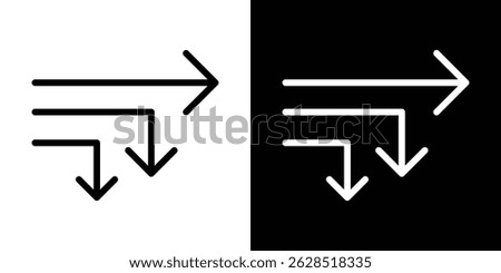 Diagram sankey icon vector for web, computer and mobile apps