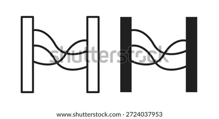 Diagram sankey icons, Line vector. solid symbol set