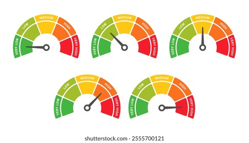 Diagram Scale Meter or Rating Meter with 5 Options for Business Presentation, Poster, Banner and Booklet.