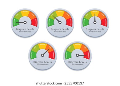 Diagram Scale Meter or Rating Meter with 5 Options for Business Presentation, Poster, Banner and Booklet.