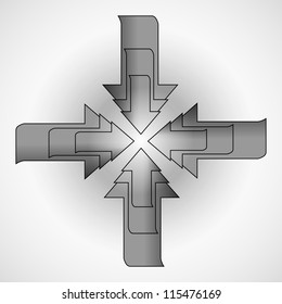 Diagram / schema with arrows. Place for your text.