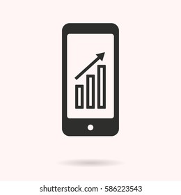 Diagram screen vector icon. Black illustration isolated for graphic and web design.