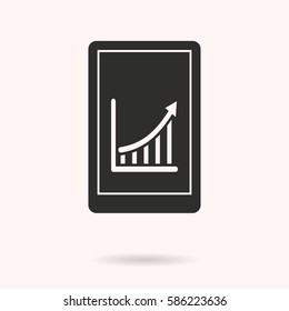 Diagram screen vector icon. Black illustration isolated for graphic and web design.