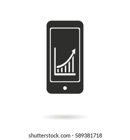 Diagram screen vector icon. Black illustration isolated on white background for graphic and web design.
