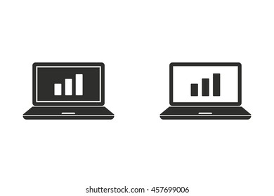 Diagram screen vector icon. Illustration isolated on white background for graphic and web design.
