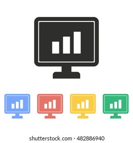 Diagram screen vector icon. Illustration isolated on white background for graphic and web design.