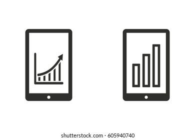 Diagram screen vector icon. Illustration isolated for graphic and web design.