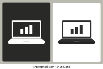 Diagram screen vector icon. Illustration isolated for graphic and web design.