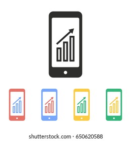 Diagram screen vector icon. Illustration isolated for graphic and web design.
