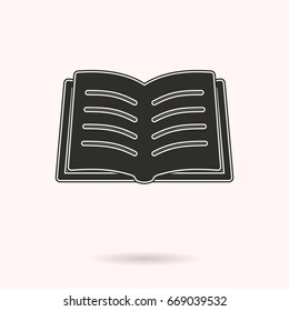 Diagram screen vector icon with long shadow. Illustration isolated on red background.