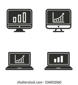 Diagram screen vector icons set. Illustration isolated for graphic and web design.
