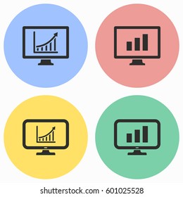Diagram screen vector icons set. Illustration isolated for graphic and web design.