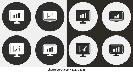 Diagram screen vector icons set. Illustration isolated for graphic and web design.
