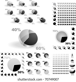 Diagram set. Business statistics vector.