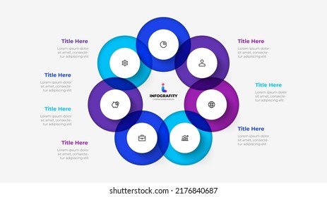 Diagram Seven Steps Slide Business Presentation Stock Vector (Royalty ...