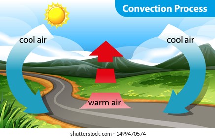 Diagram showing convection process illustration svg