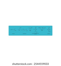 Diagrama da formação de mevalonato de acetil-CoA via reações enzimáticas. Ilustração simples da reação bioquímica.