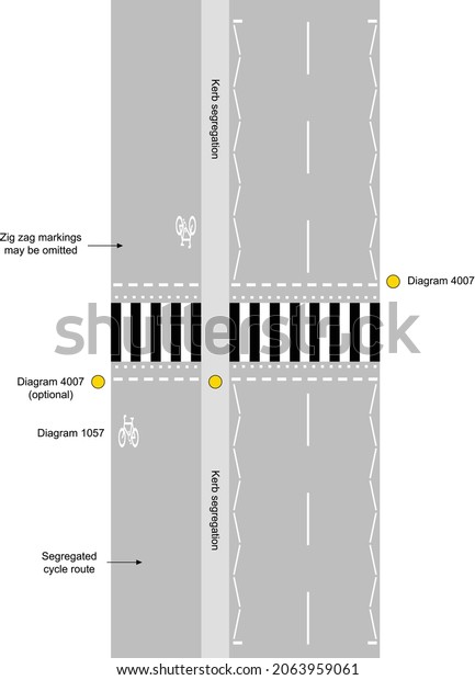 Diagram Showing Road Marking Layout Zebra Stock Vector (Royalty Free ...