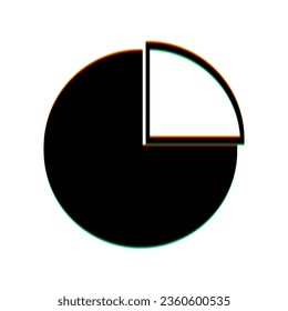 Diagram sign. Black Icon with vertical effect of color edge aberration at white background. Illustration.