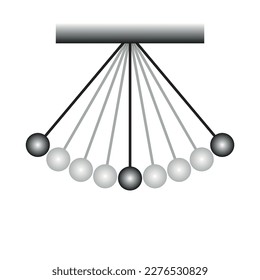 Diagrama del movimiento armonioso péndulo simple. Ilustración vectorial aislada en fondo blanco.