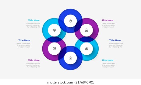 Diagram Six Steps Slide Business Presentation Stock Vector (Royalty ...