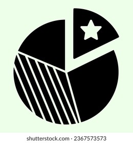Diagram solid icon. Pie chart with marked part glyph style pictogram on white background. Circle business graph presentation for mobile concept and web design. Vector graphics