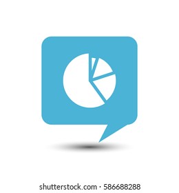 Diagram Speech Bubble Icon. Pie Chart Talk bubble vector. Business talk concept.