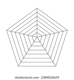Diagram for statistic and analytic. Pentagon radar, spider diagram template. Blank radar chart. Simple flat graph. Vector illustration.