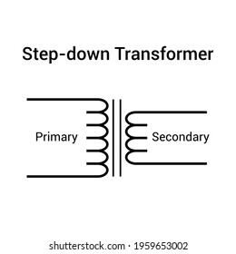 diagram step down transformer symbol svg