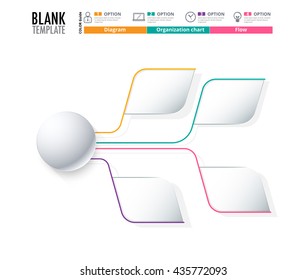 Diagram Template, Organization chart template. flow template, blank diagram for replace text, white color, Circle diagram, vector stock design. (blank)