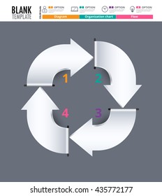 Diagram Template, Organization chart template. flow template, blank diagram for replace text, white color, Circle diagram, vector stock design. (blank)