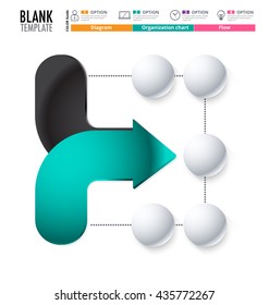 Diagram Template, Organization chart template. flow template, blank diagram for replace text, white color, Circle diagram, vector stock design. (blank)