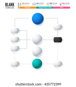 Diagram Template, Organization chart template. flow template, blank diagram for replace text, white color, Circle diagram, vector stock design. (blank)