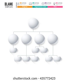 Diagram Template, Organization chart template. flow template, blank diagram for replace text, white color, Circle diagram, vector stock design. (blank)