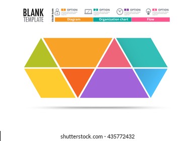 Diagram Template, Organization chart template. flow template, blank diagram for replace text, white color, Circle diagram, vector stock design. (blank)