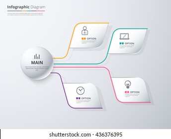 Diagram Template, Organization Chart Template. Flow Template, Blank Diagram For Replace Text, White Color, Circle Diagram, Vector Stock Design.