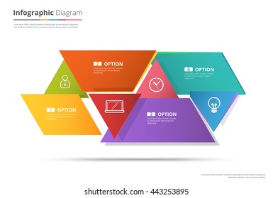 Diagram Template, Organization chart template. flow template, blank diagram for replace text, white color, Circle diagram, vector stock design.