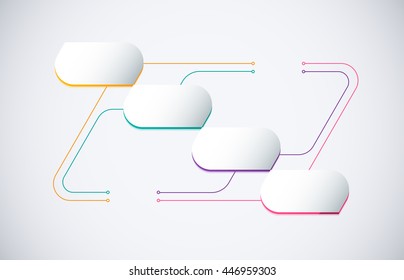 Diagram Template, Organization chart template. flow template, blank diagram for replace text, white color, Circle diagram, vector stock design.