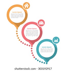 Diagram template with three options or steps, infographics design template, flat design, vector eps10 illustration