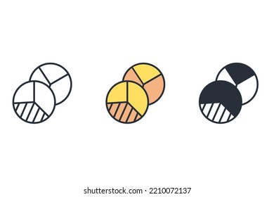 iconos de línea delgada de diagrama. Ilustración vectorial aislada en blanco. Trazo editable.