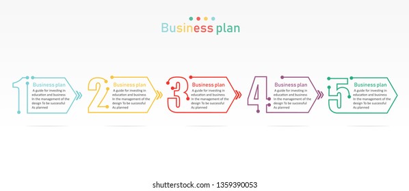 diagram Used in education There are 5 steps design vector illustration