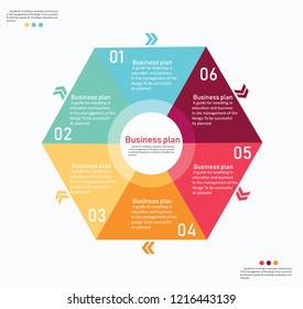 diagram Used in education and vector design illustration By Step 6 Steps